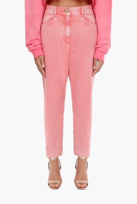Pink denim boyfriend jeans - 5