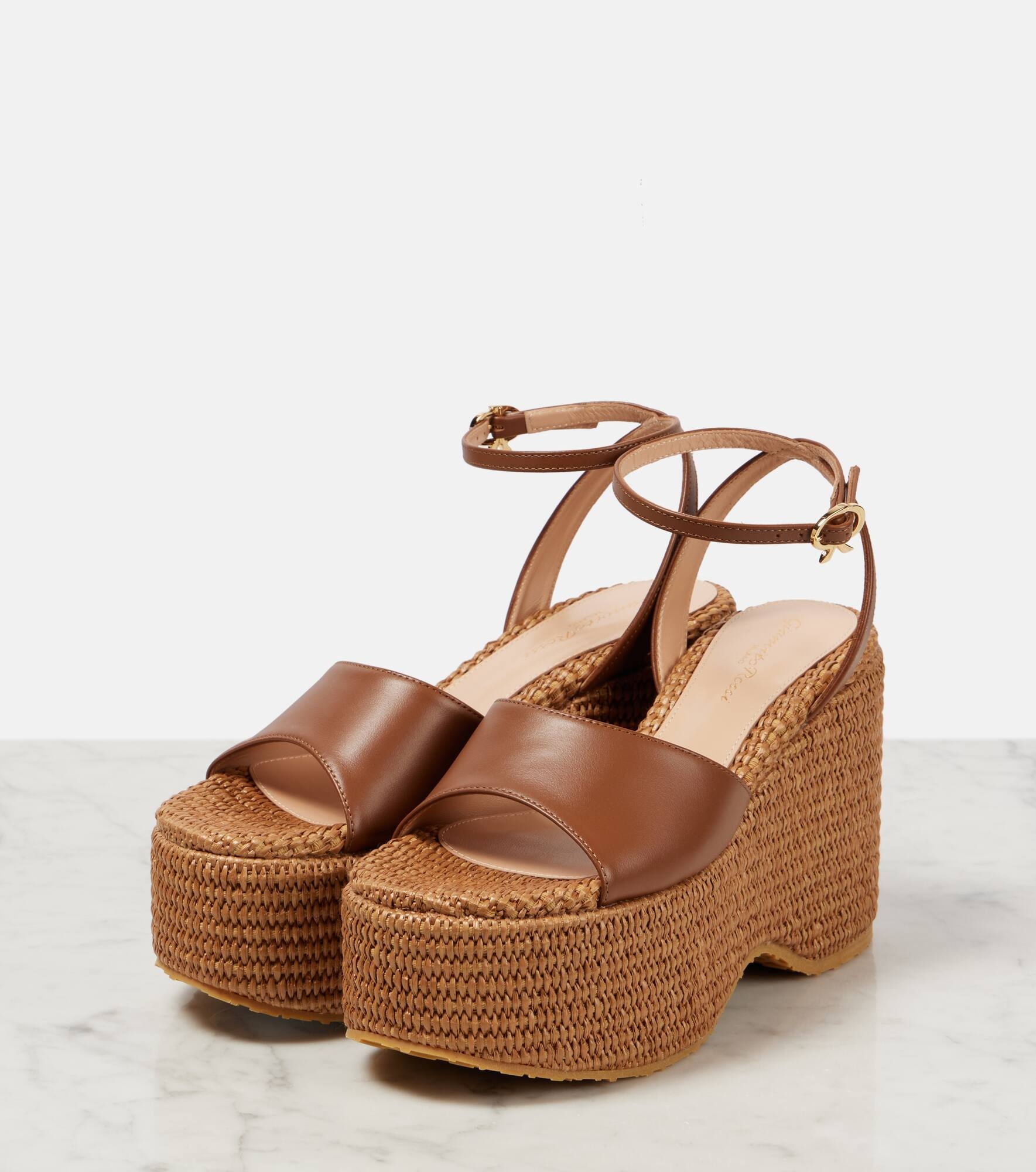 Leather platform espadrilles - 4