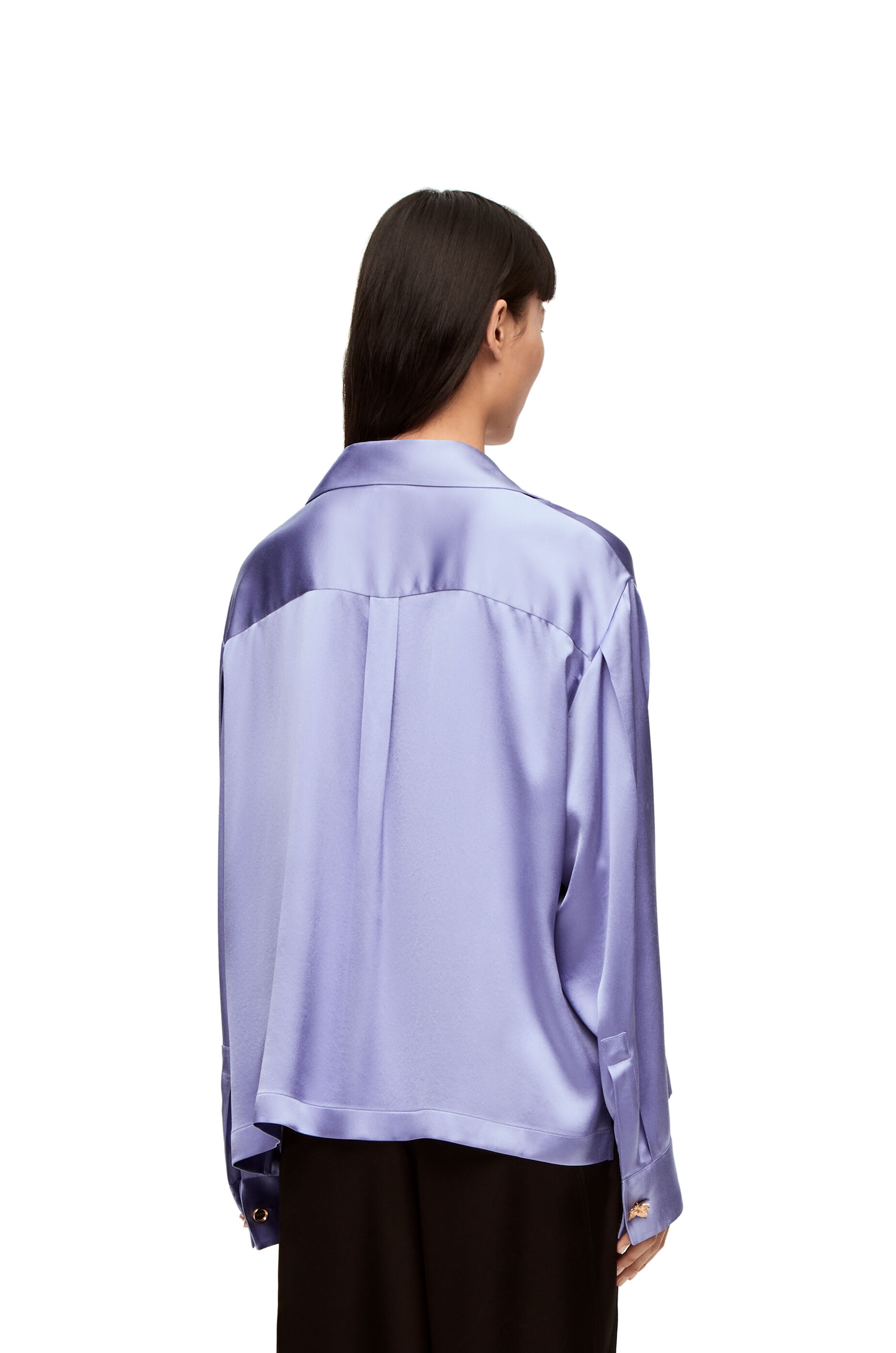 Anagram pyjama blouse in silk satin - 4