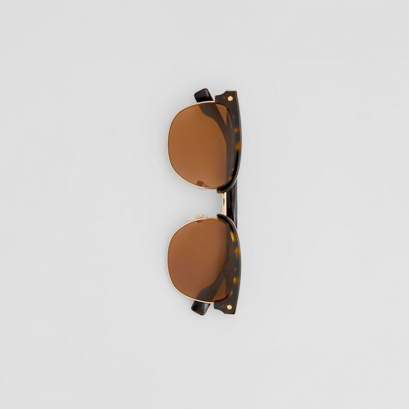 Icon Stripe Detail Square Frame Sunglasses 4