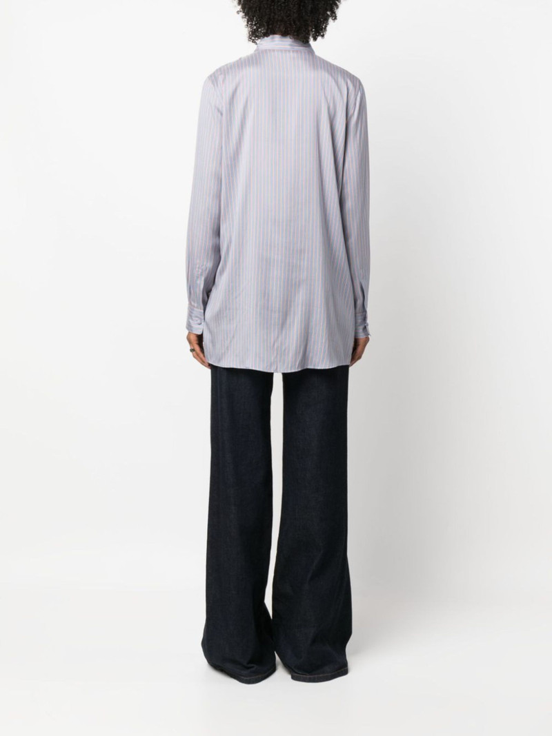 logo-embroidered silk shirt 4