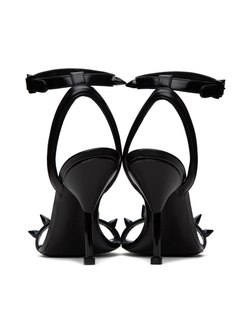Black Studded Heeled Sandals 2