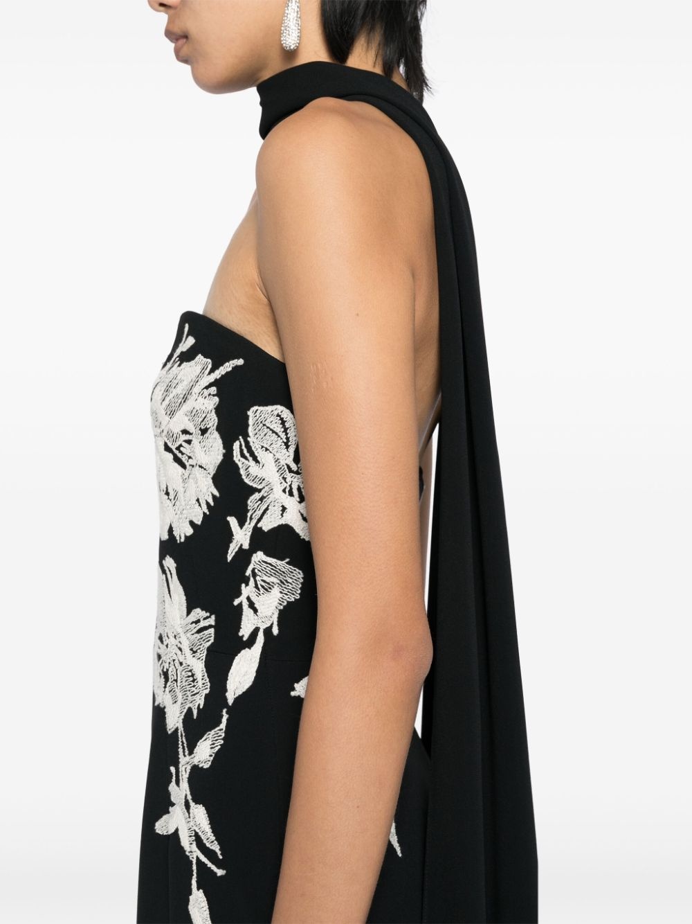 embroidered strapless dress - 5