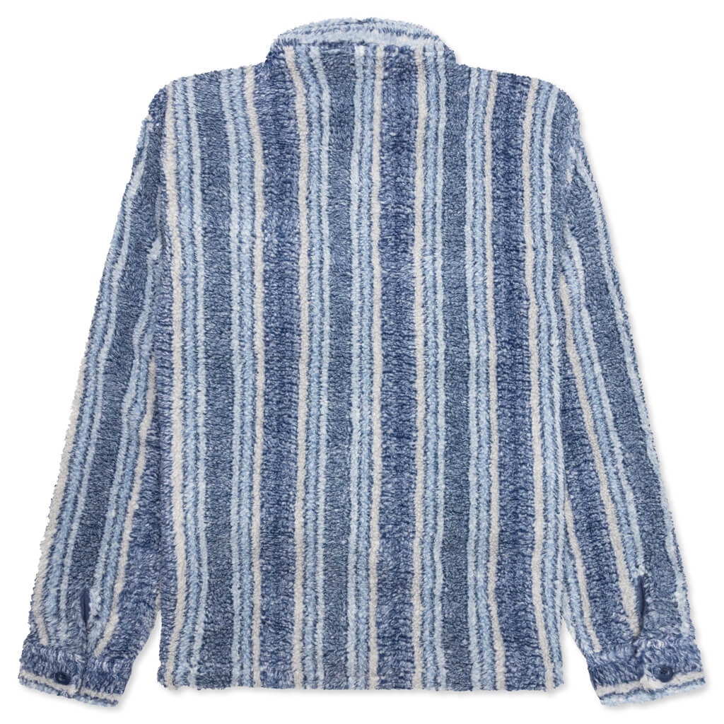 STRIPE SHERPA SHIRT - INDIGO - 2