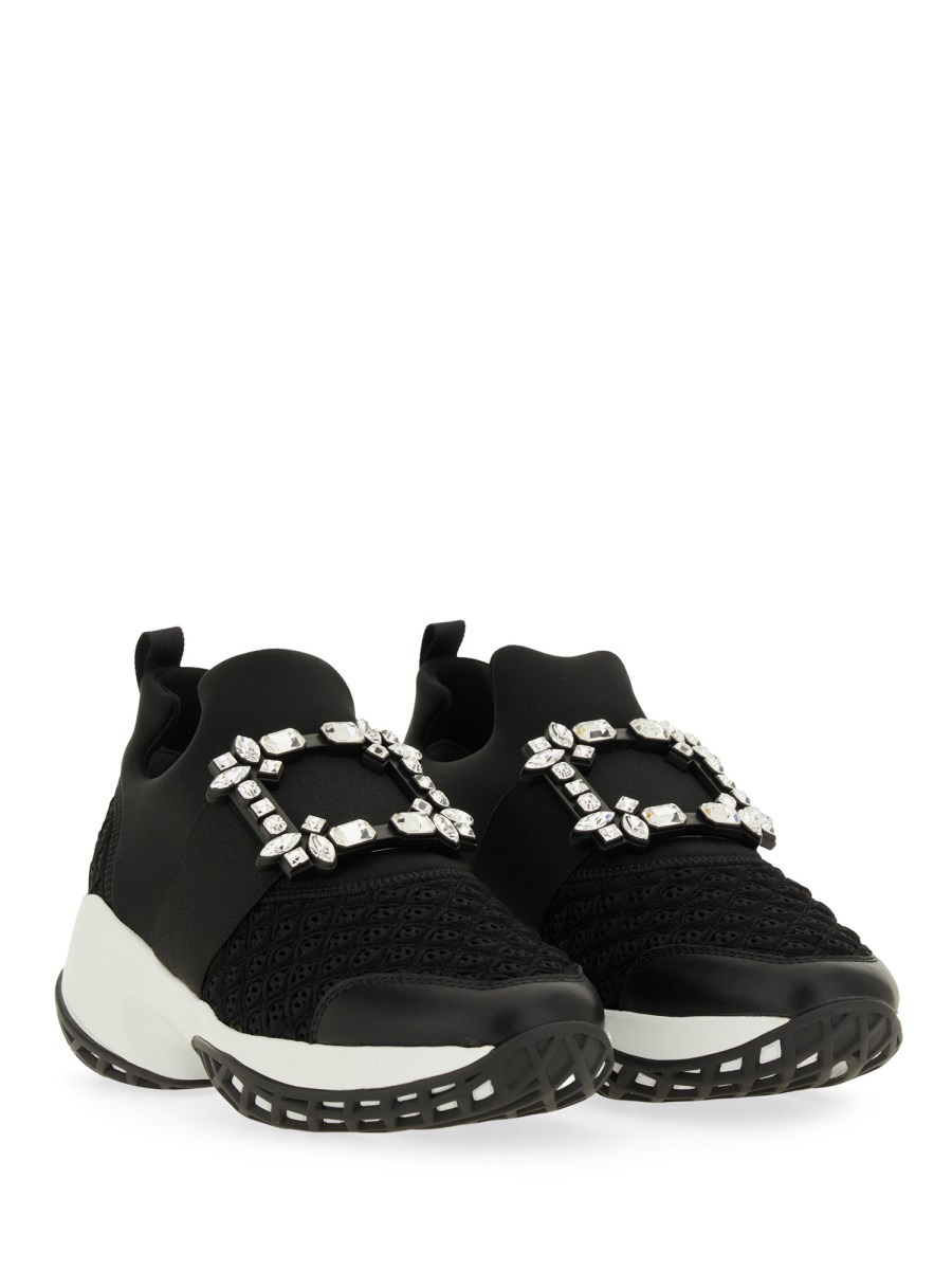 VIV' RUN FABRIC SNEAKER WITH RHINESTONE BUCKLE - 2