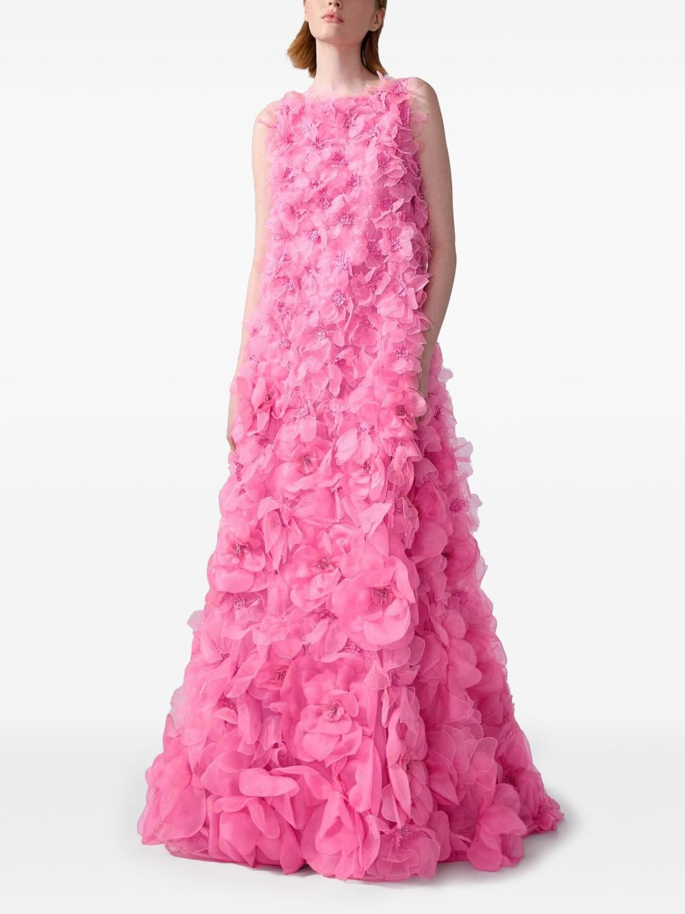 floral-appliqué gown - 2