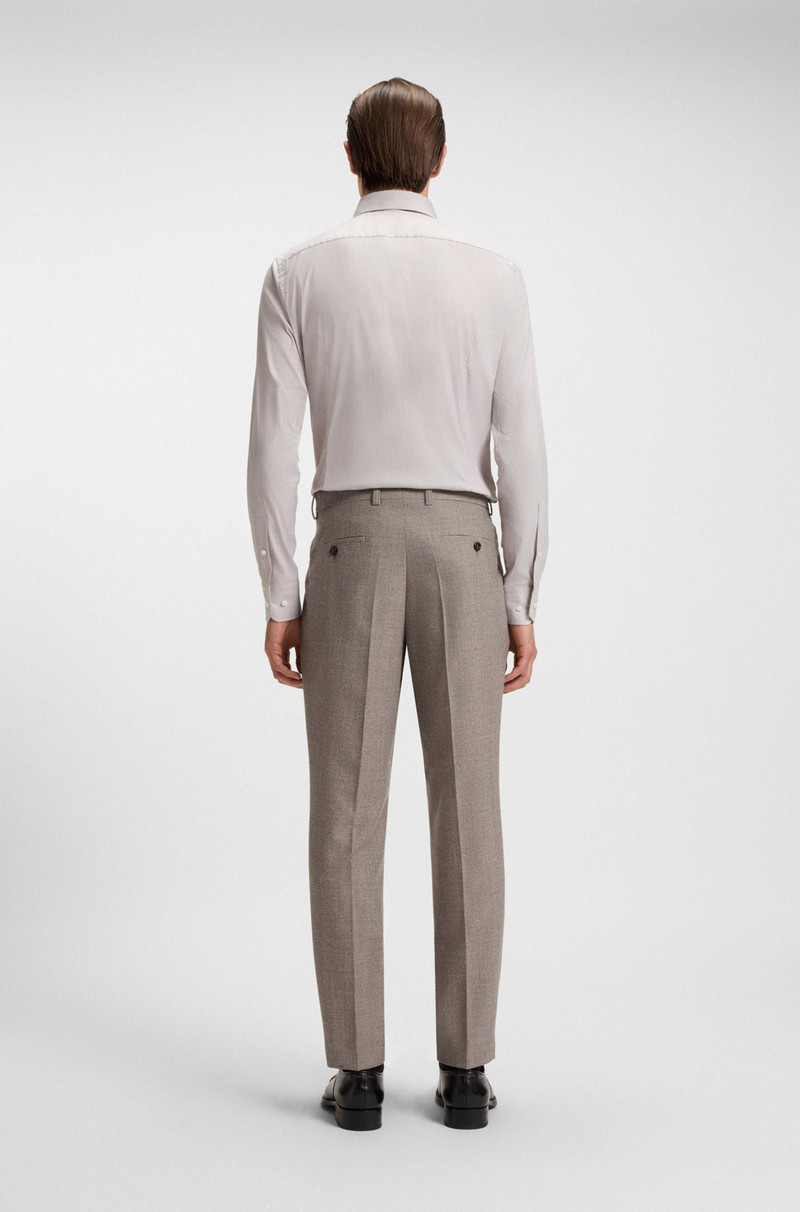MICRO-PATTERNED TAPERED-FIT TROUSERS IN VIRGIN WOOL 4