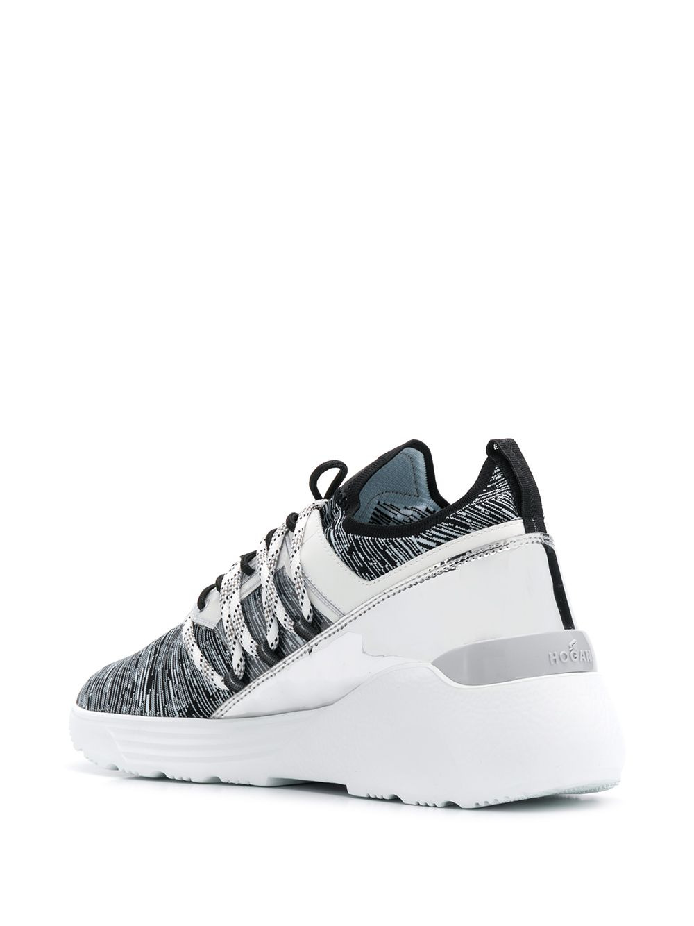high top mirrored panel sneakers - 3