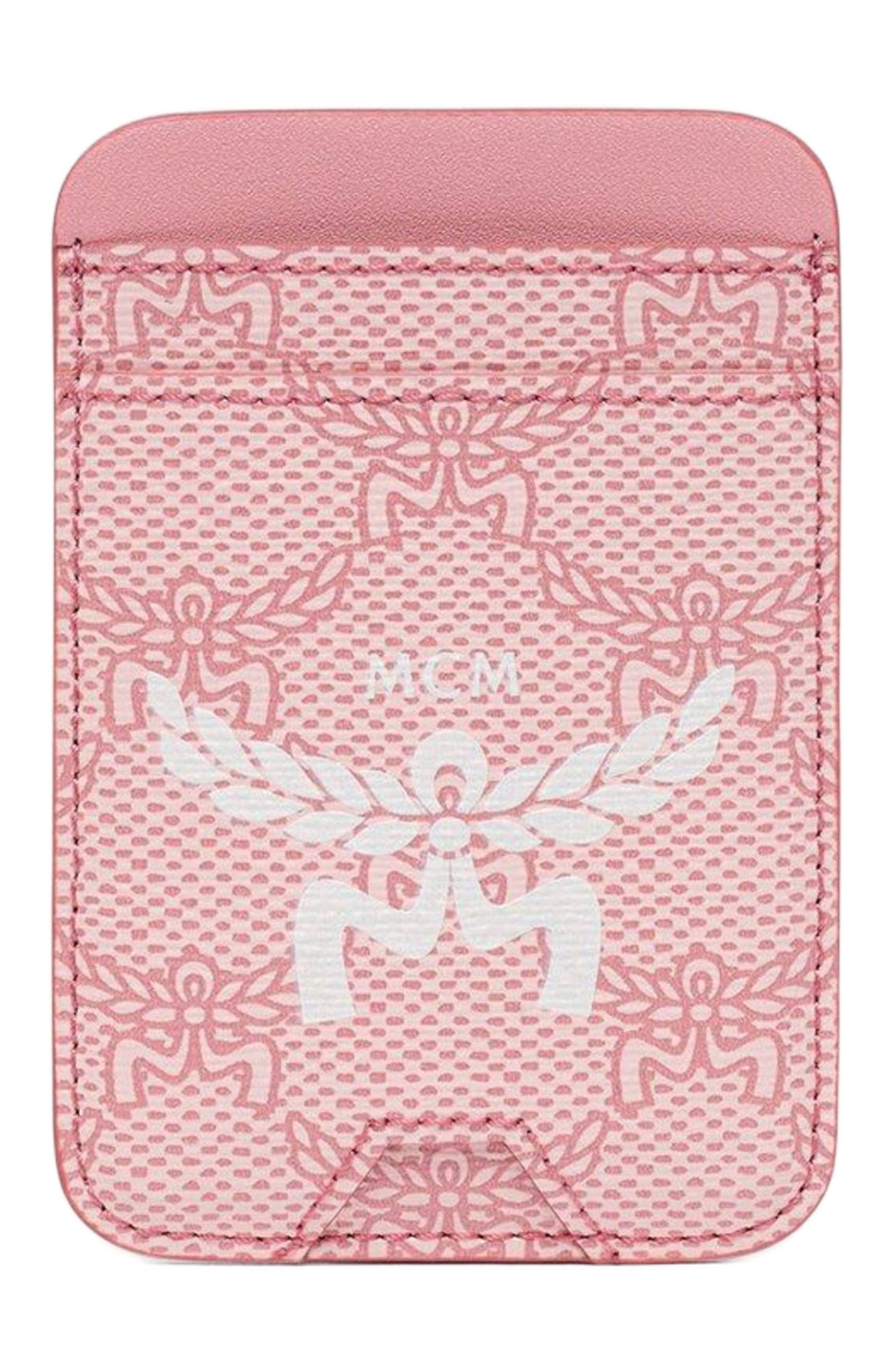 MCM Himmel N/S Card Case in Lauretos in Silver Pink at Nordstrom - 1