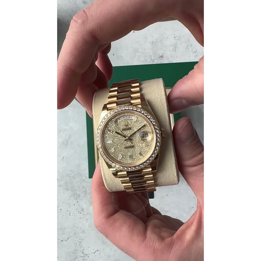 Rolex Day-Date 40 Diamond Paved Dial Men's 18kt Yellow Gold President Watch M228348rbr-0037 - 5