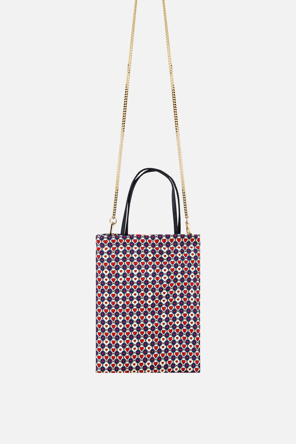 EMBELLISHED MINI TOTE WITH CHAIN STRAP - 2