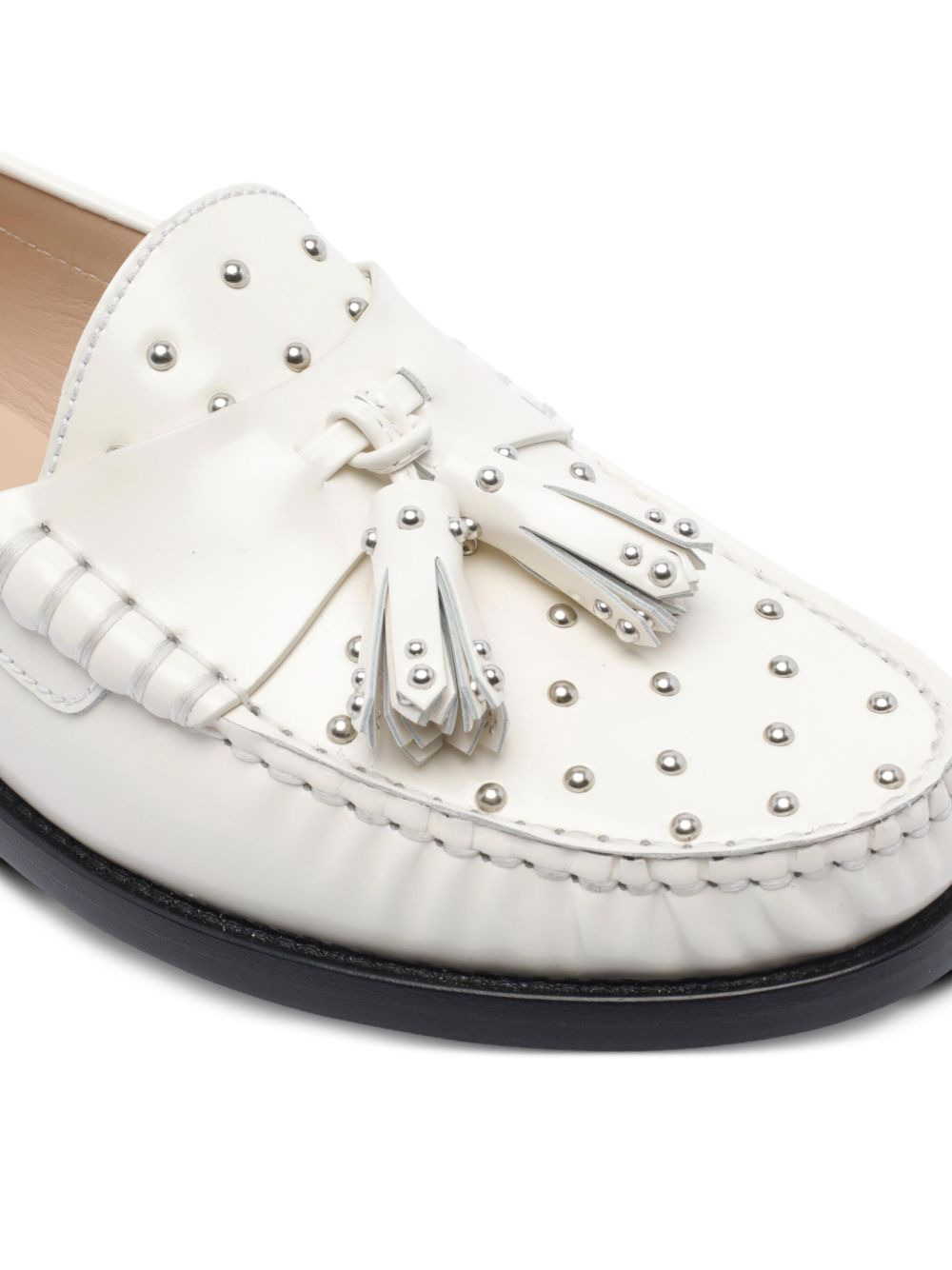 tassel-embellished studded loafers - 3