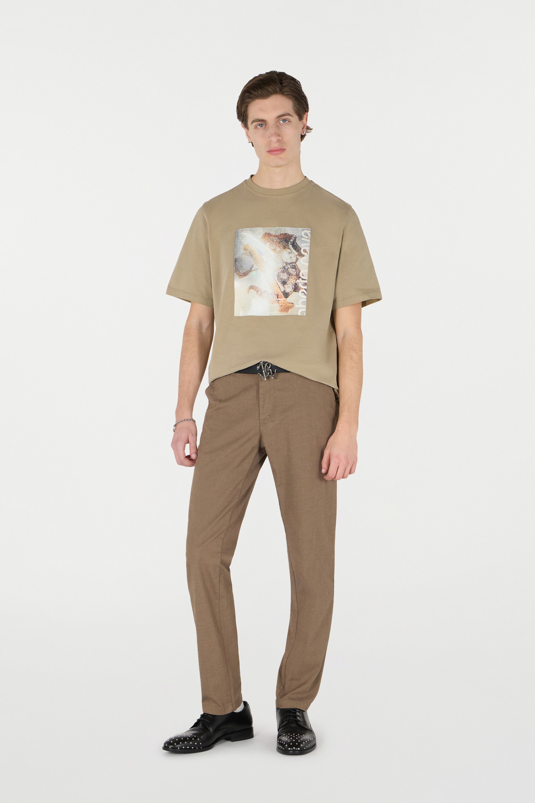 T-Shirt With Distressed-Effect Mirror Snake Monogram Print - 2