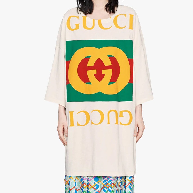 (WMNS) Gucci Large Retro Logo Short Sleeve White 539080-XJA9C-7136 - 2