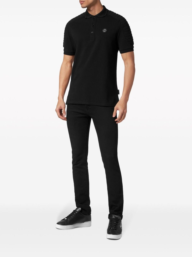 PHILIPP PLEIN logo-appliquÃ© cotton polo shirt outlook