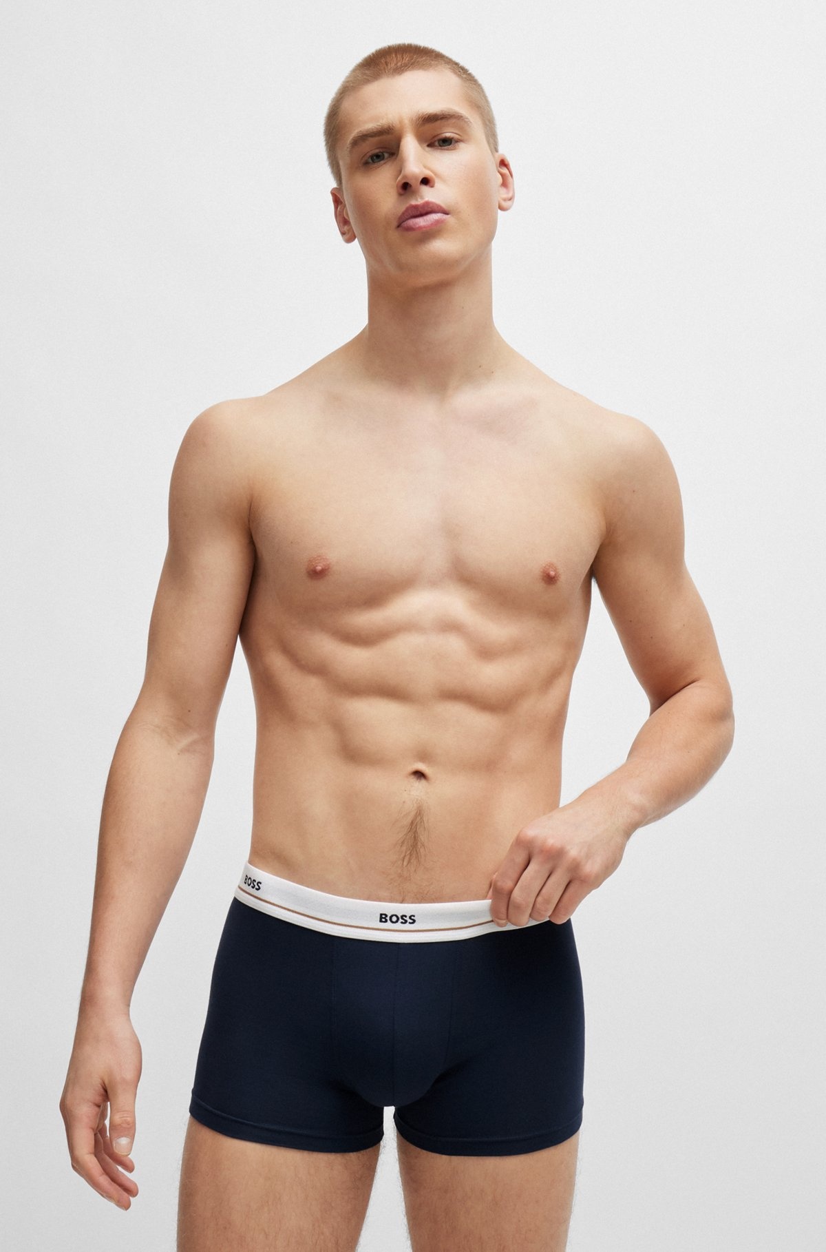 FIVE-PACK OF STRETCH-COTTON TRUNKS WITH LOGO WAISTBANDS - 6
