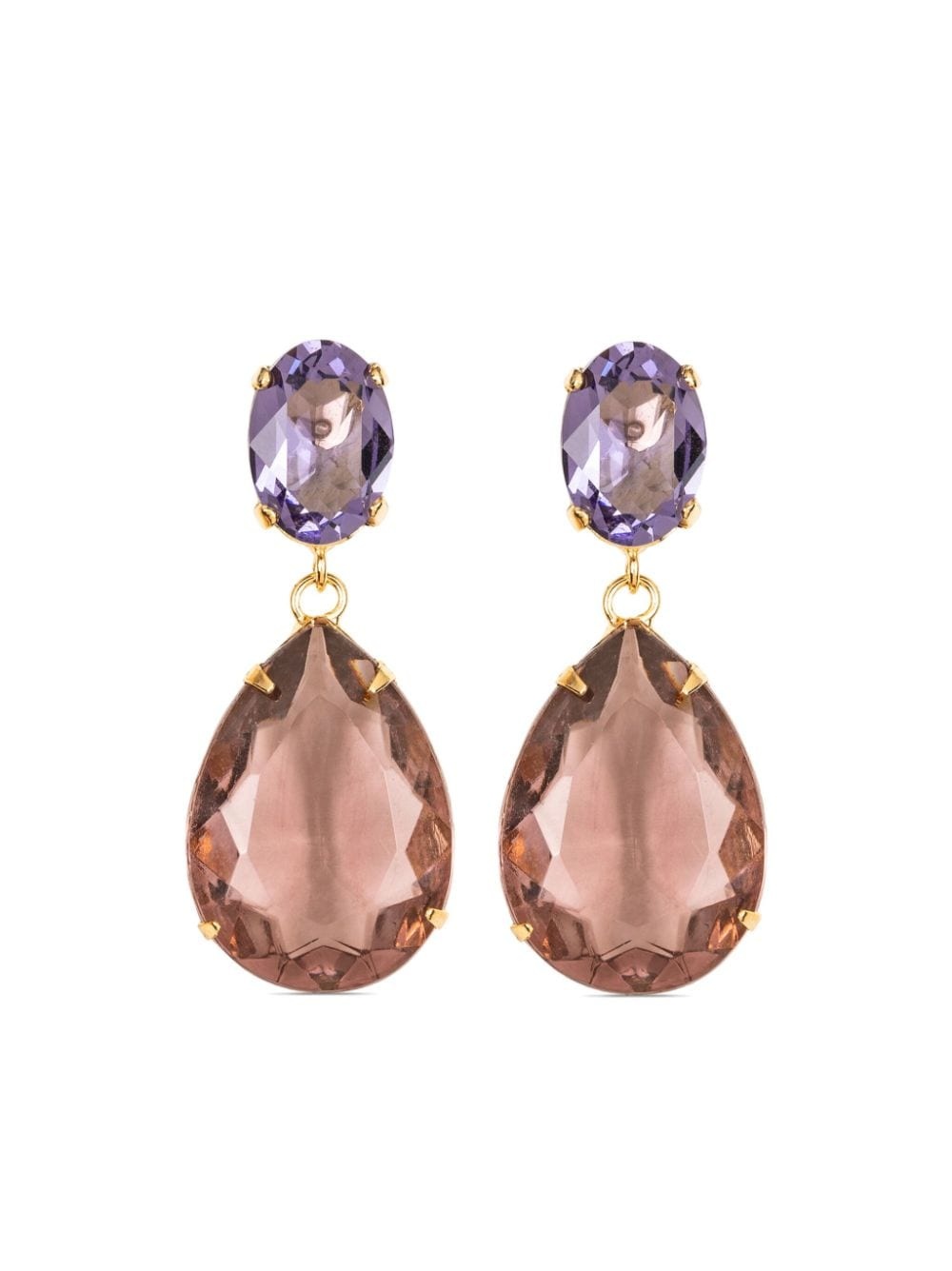 18kt gold-plated Kyra crystal earrings - 1