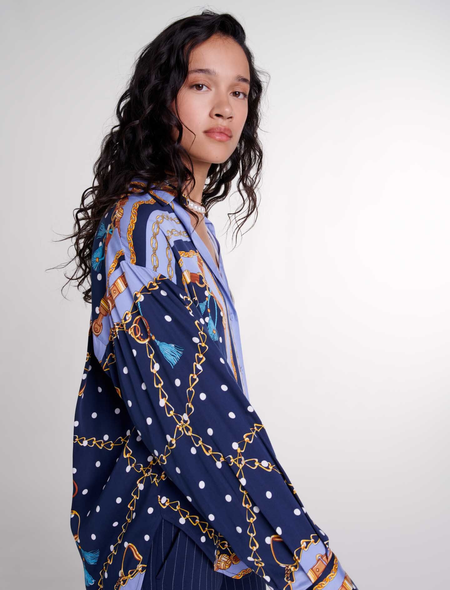 Satin-effect patterned shirt - 5
