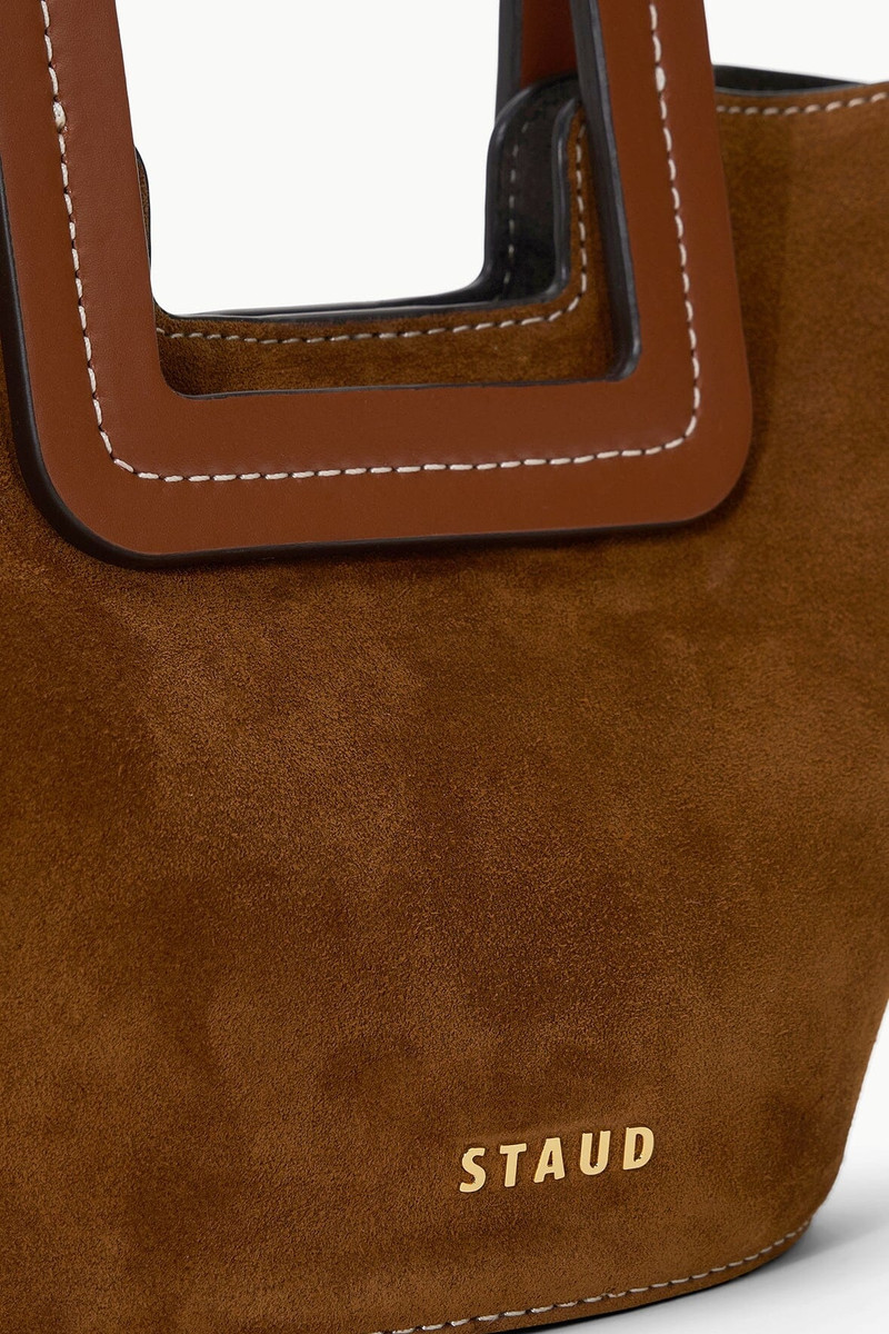 STAUD SHIRLEY MINI BUCKET BAG TAN 4