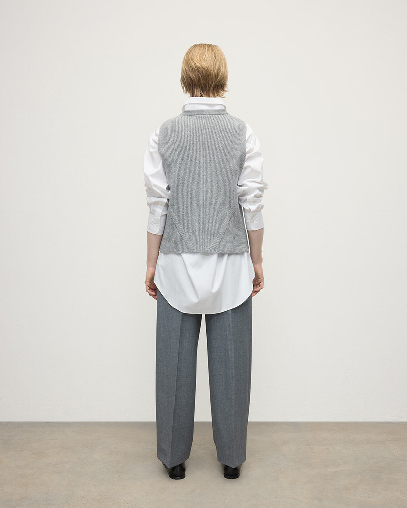 Sleeveless Grey Cashmere Tank Top 4