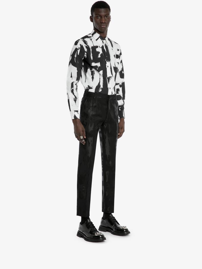 Mcqueen Graffiti Shirt in White/black - 3