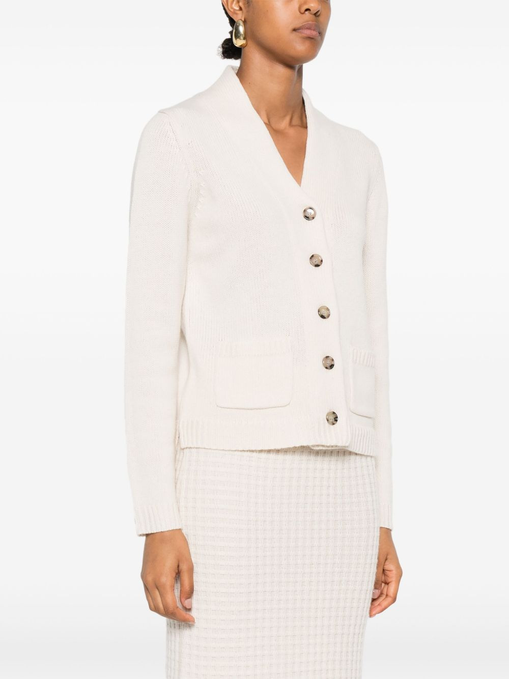 button-detailed patch-pocket cardigan - 3