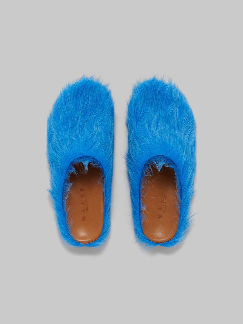BLUE LONG-HAIR CALFSKIN FUSSBETT SABOT - 4
