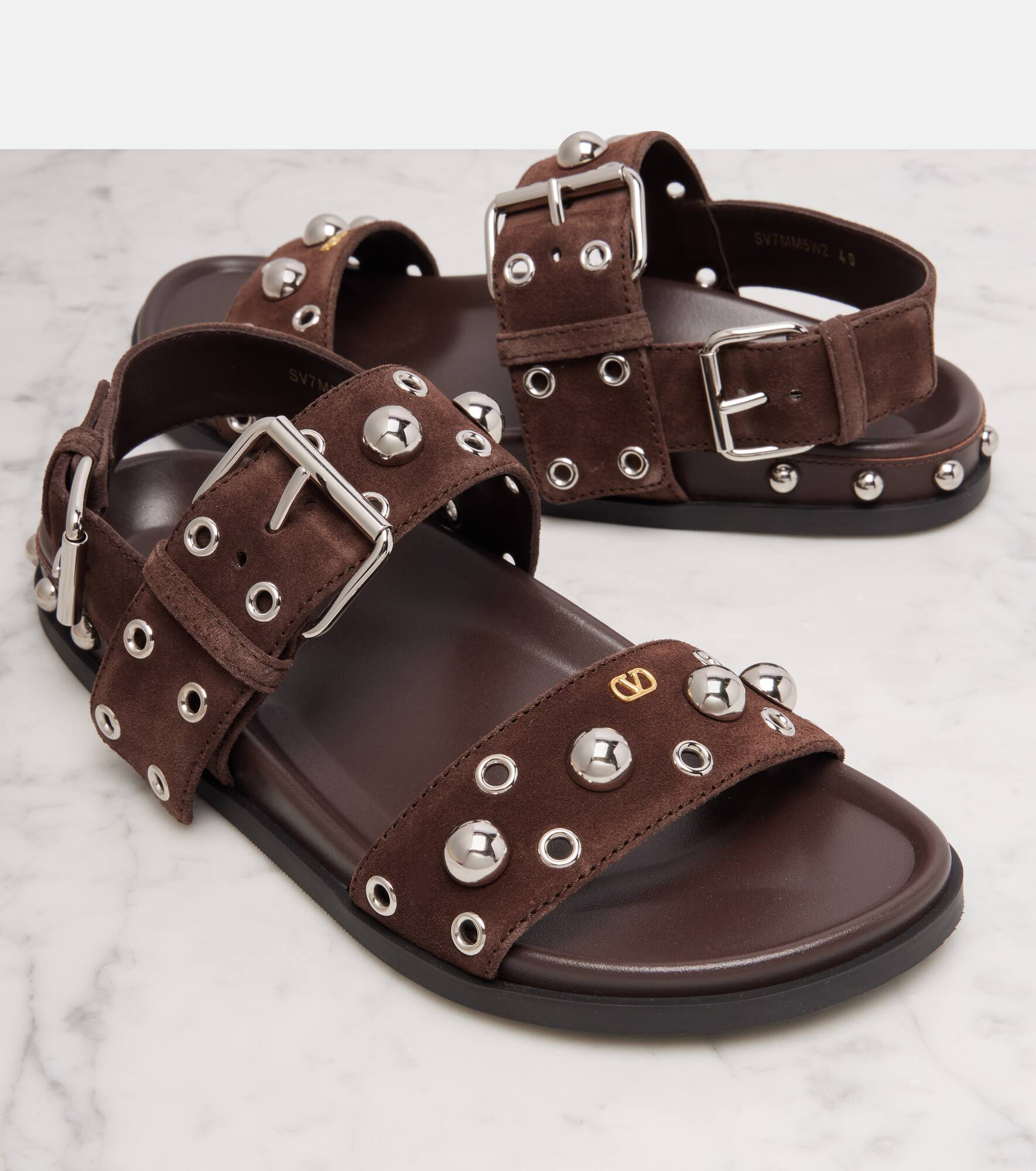 Nellcôte studded suede sandals - 5