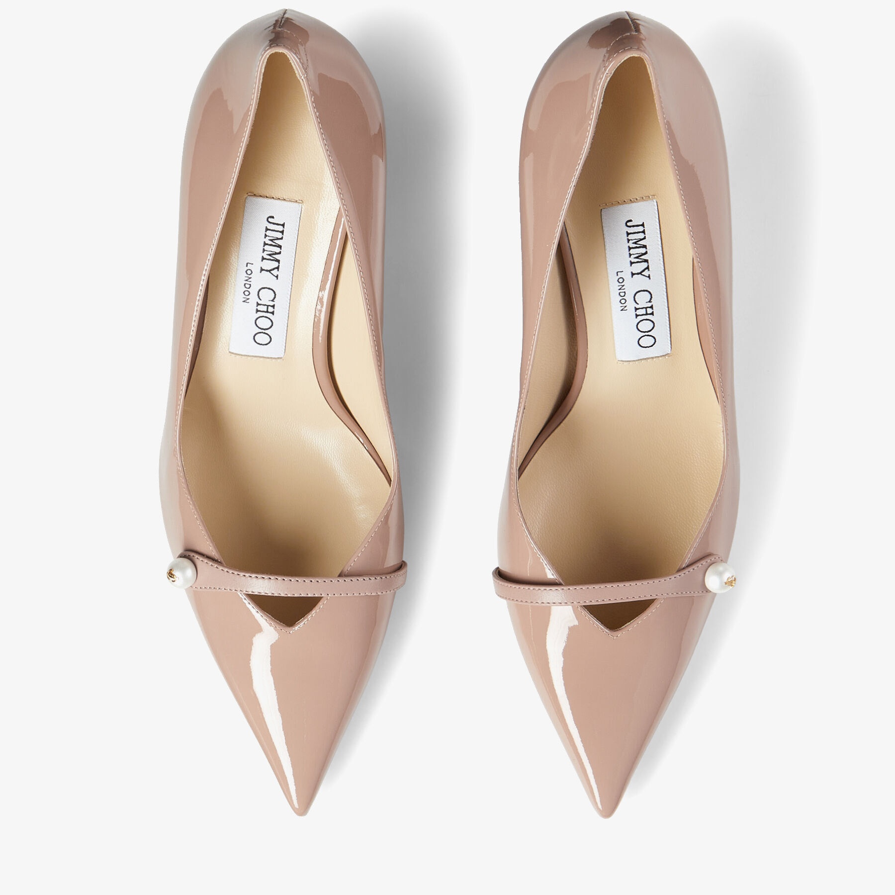 Rosalia 65
Ballet Pink Patent Pointed Pumps with Pearl Detail - 5