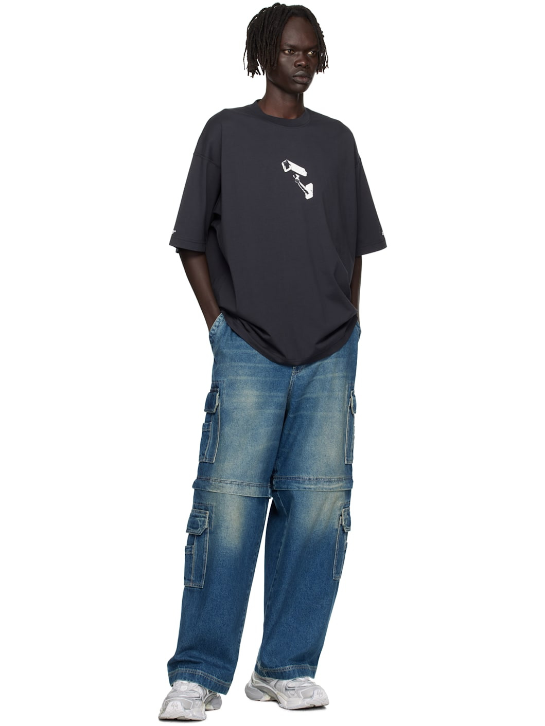 Black 'CCTV' Oversized T-shirt - 4