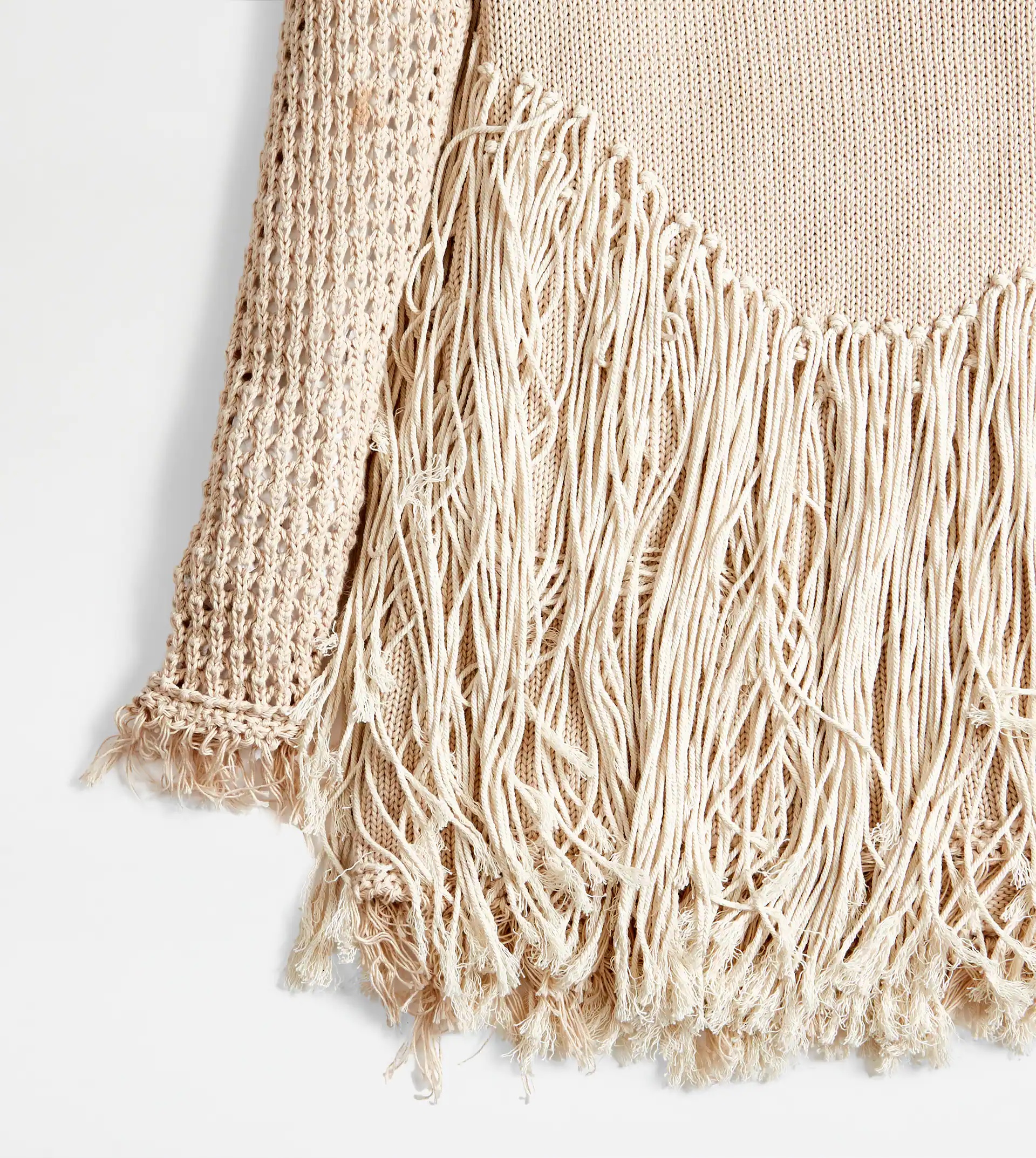 FRINGED DRESS - BEIGE - 5