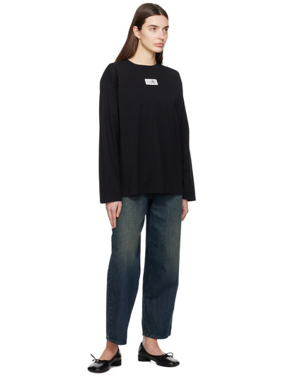 MM6 Maison Margiela Black Numeric Signature Long Sleeve T-Shirt outlook