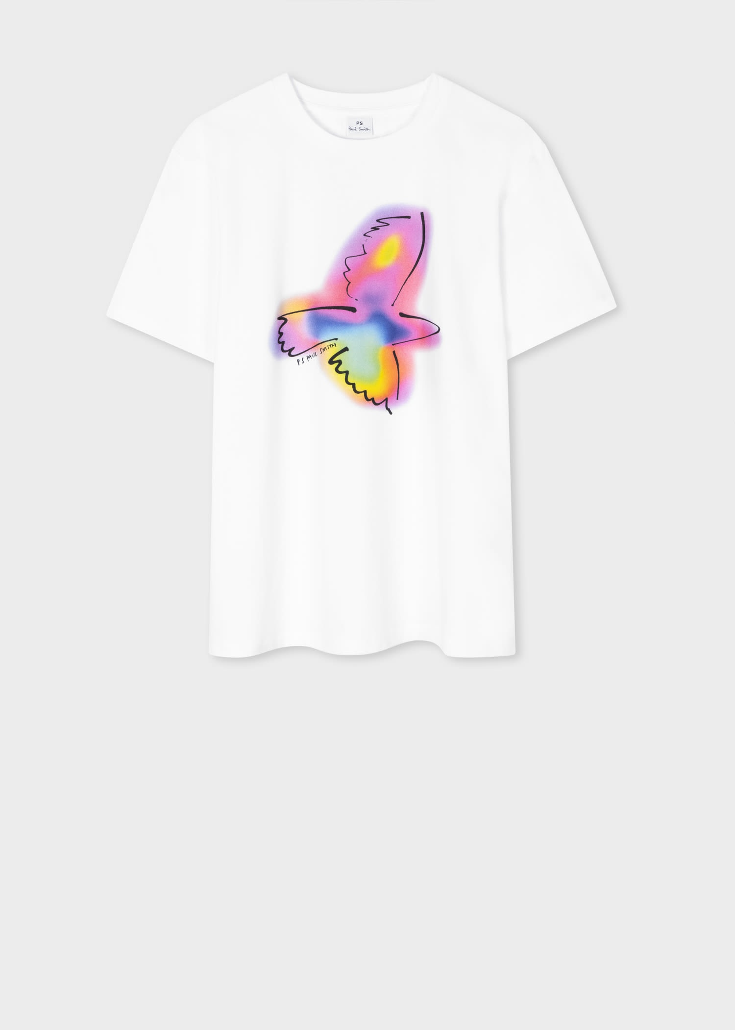 White Cotton 'Birds' T-Shirt - 1