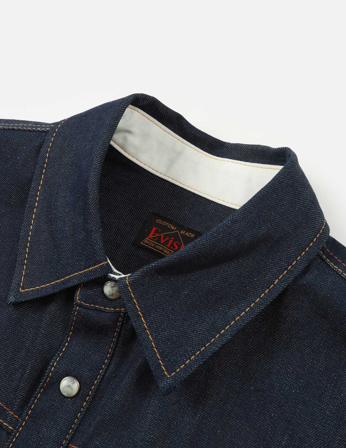 SAMURAI-PATTERN KAMON AND SEAGULL DENIM SHIRT - 10
