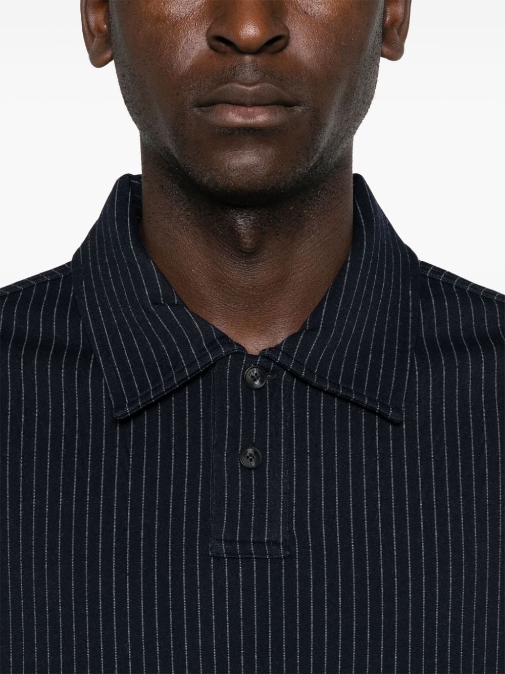 pinstripe pattern polo shirt - 5