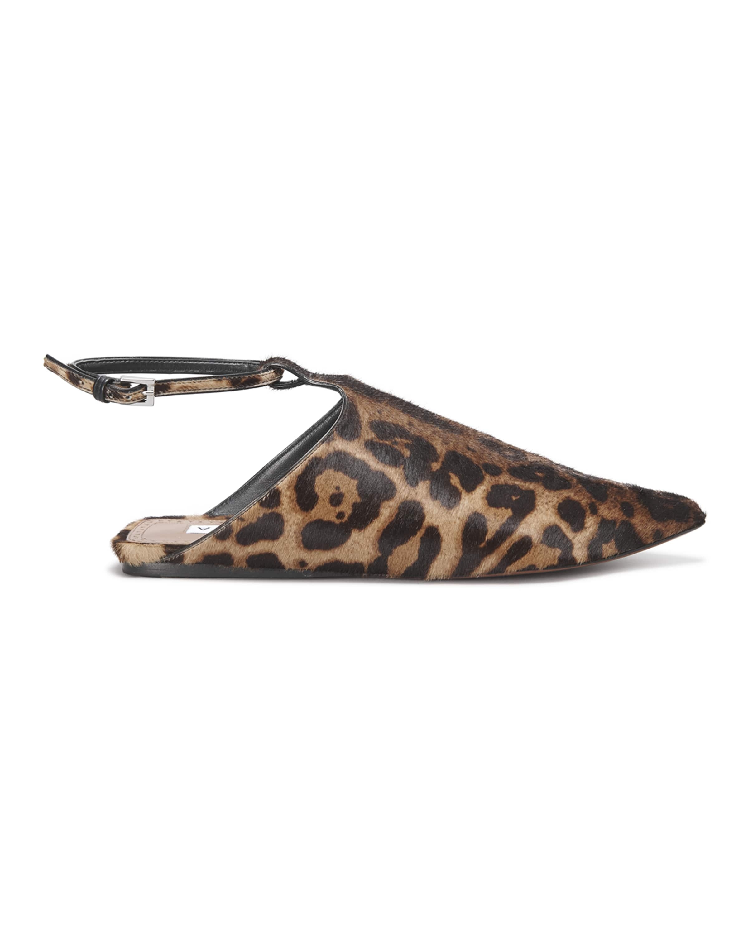 La Babouche Ankle-Strap Faux Fur Flats - 1