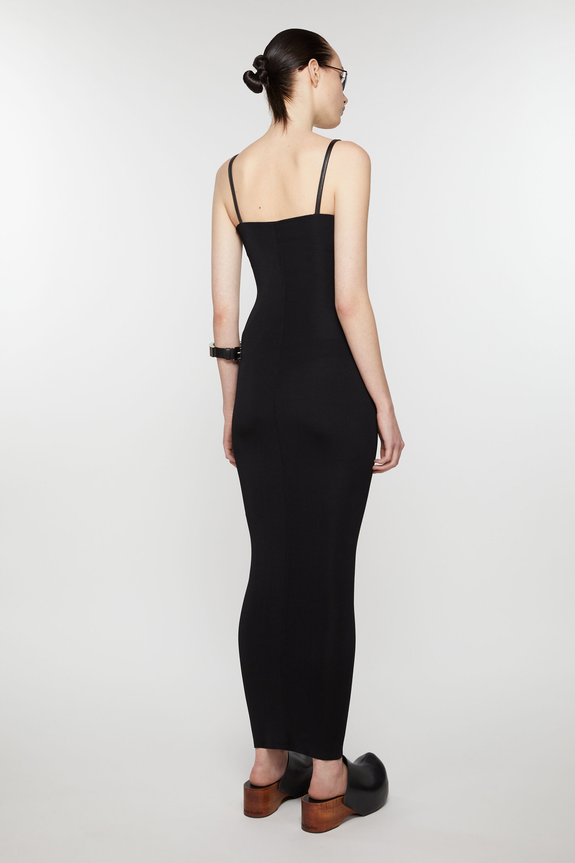 Strap logo dress - Black - 3