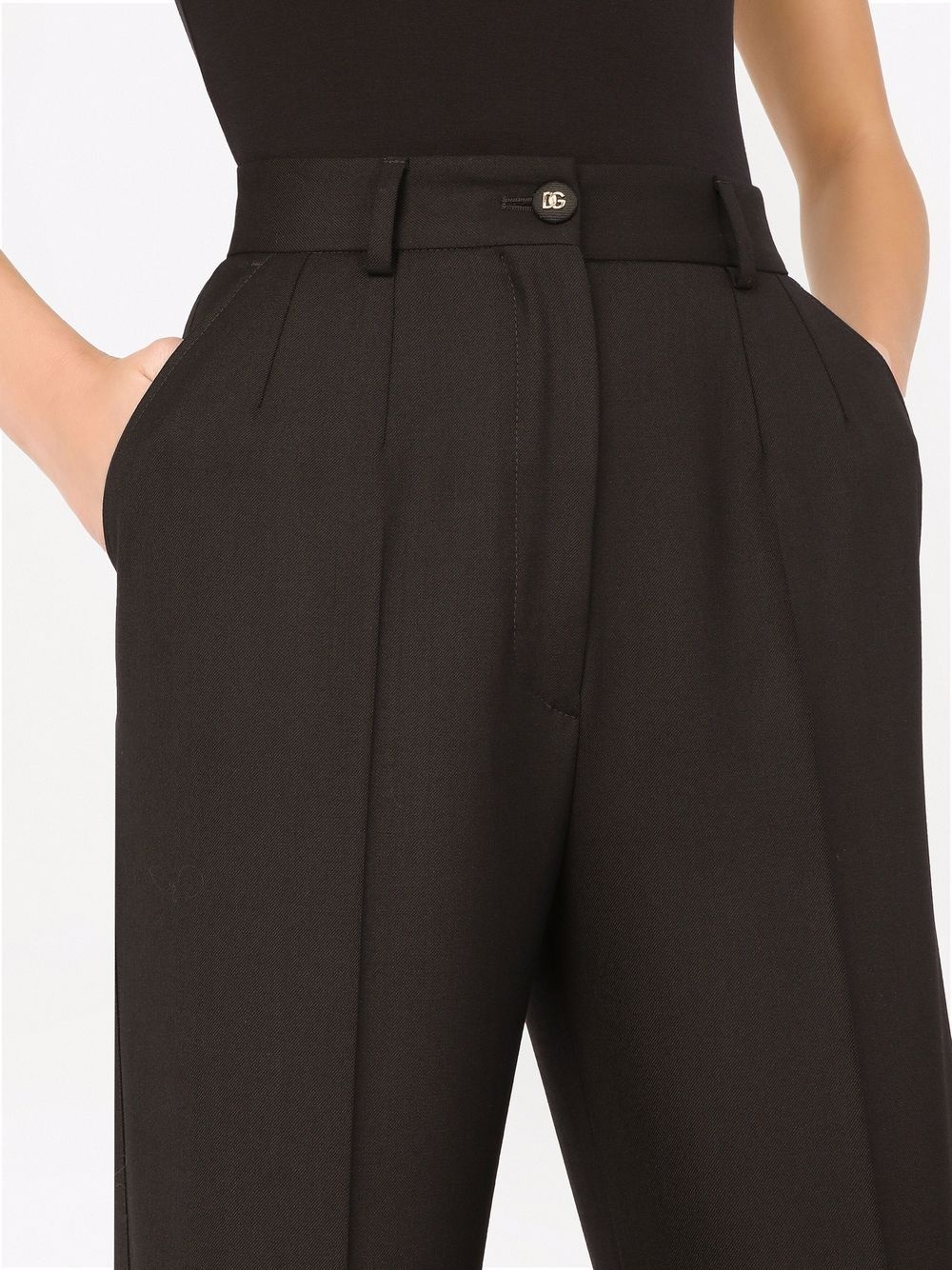 high-waist wide-leg trousers - 5