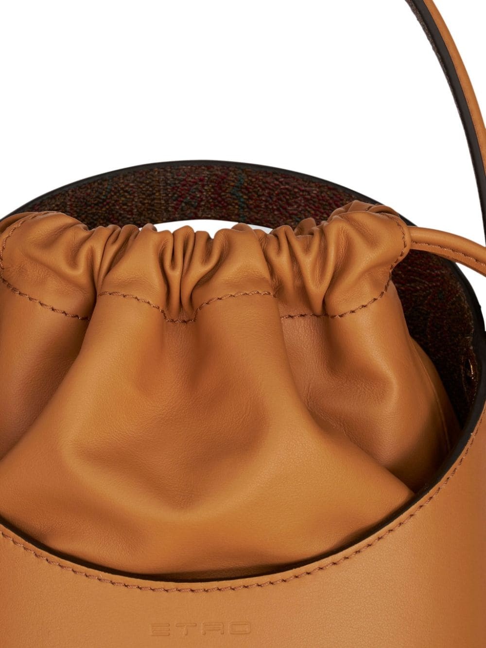 mini Saturno leather bucket bag - 6