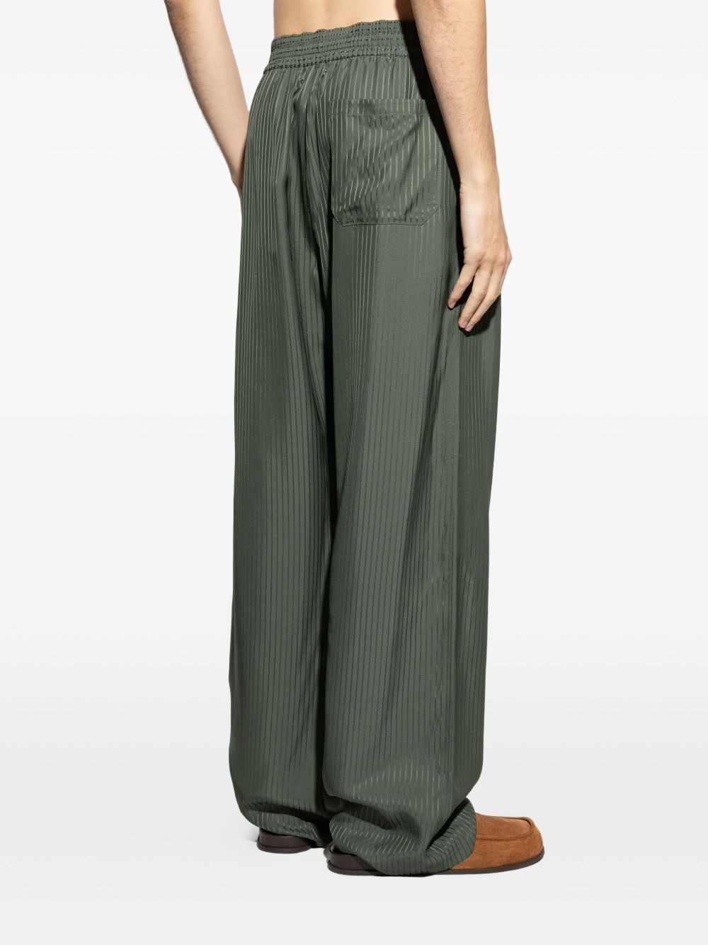 striped elastic-waist trousers - 4