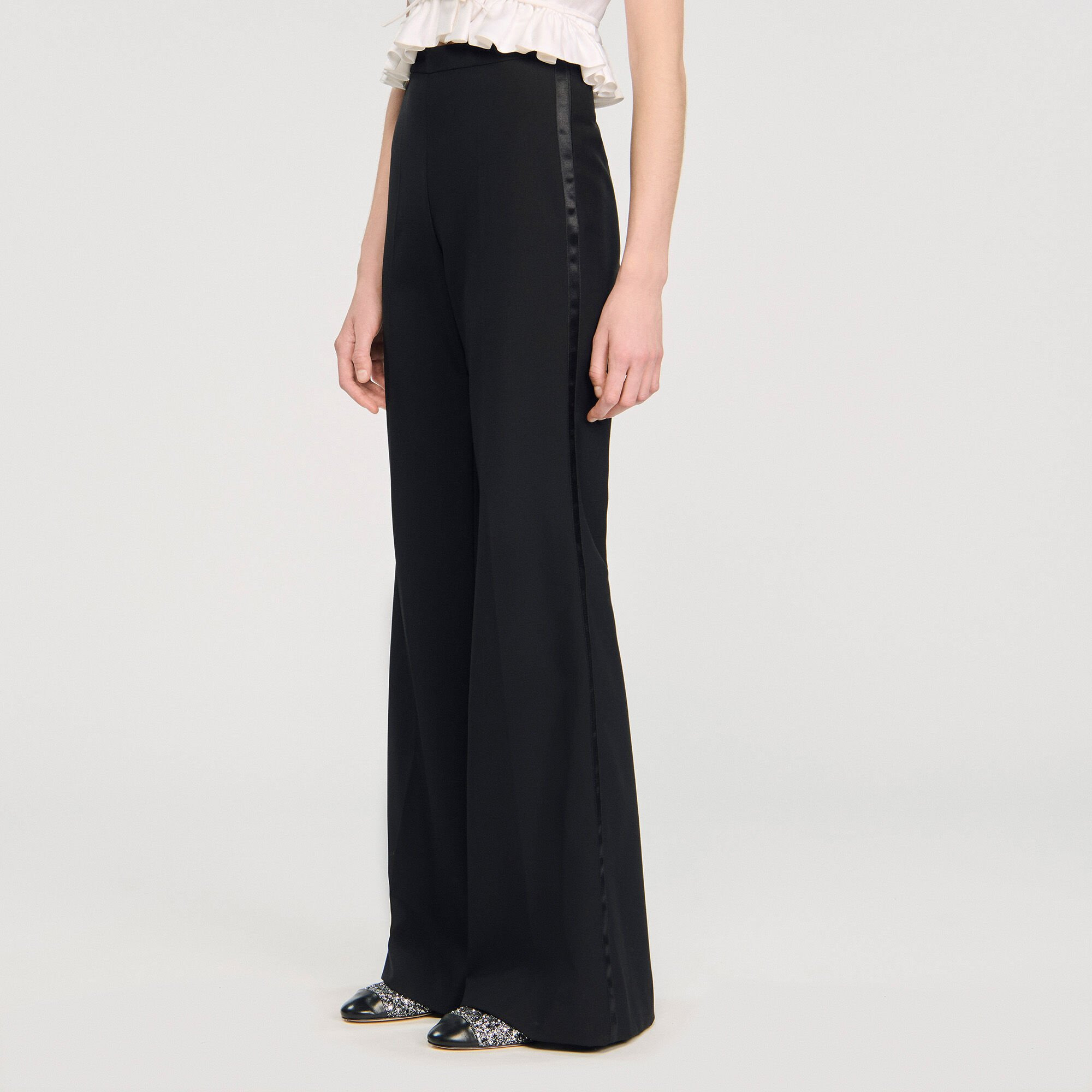 SATIN STRIPE SUIT TROUSERS - 4
