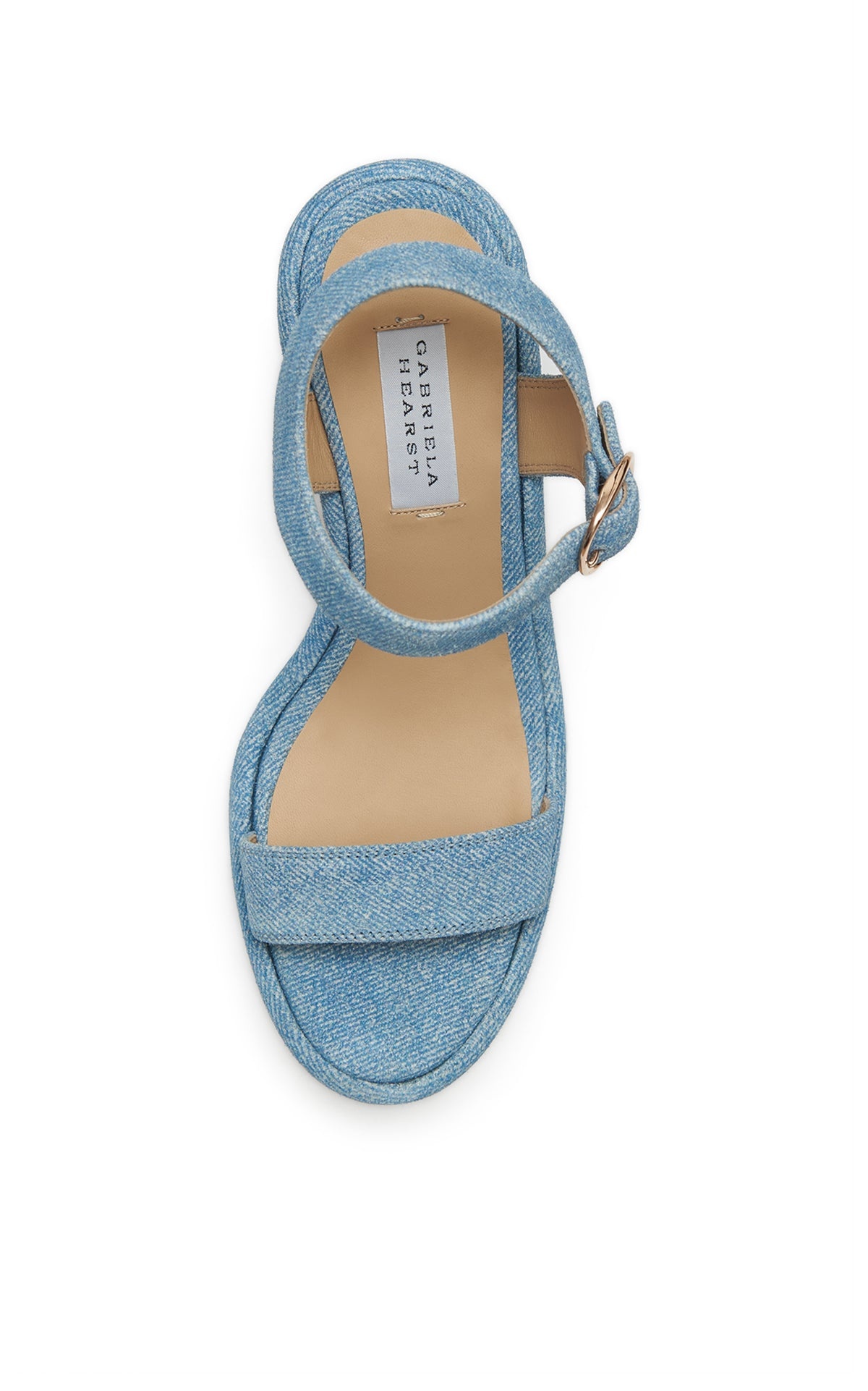 Iman Platform Sandal in Light Blue Suede Denim - 4