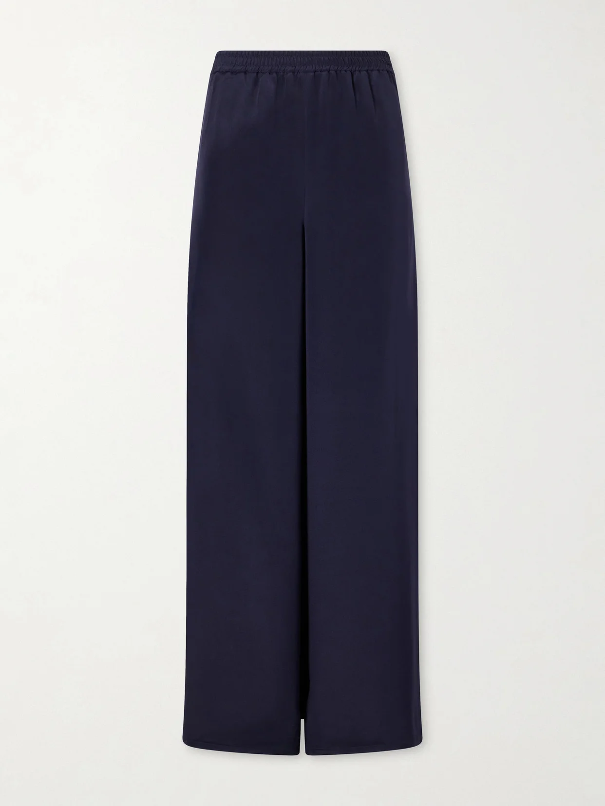 Logo-embroidered Silk Wide-leg Pants - 1