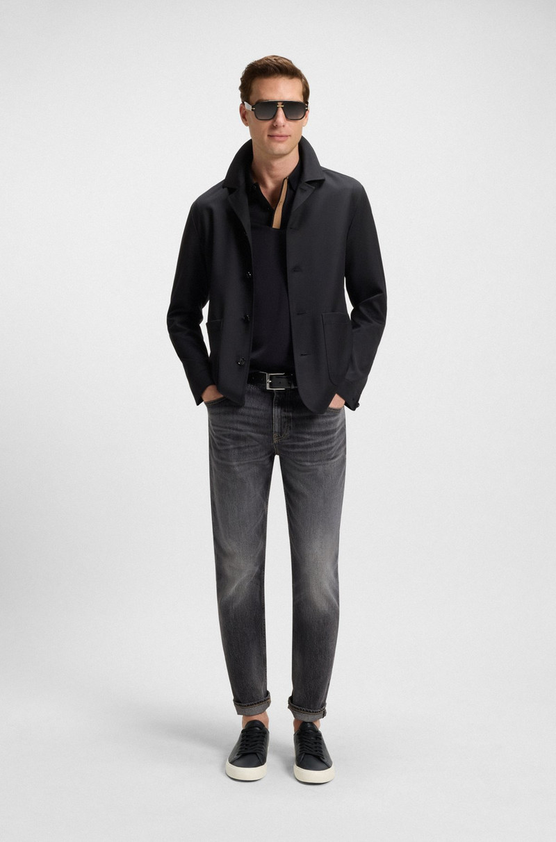 BOSS LOW-TOP TRAINERS IN GRAINED FAUX LEATHER outlook