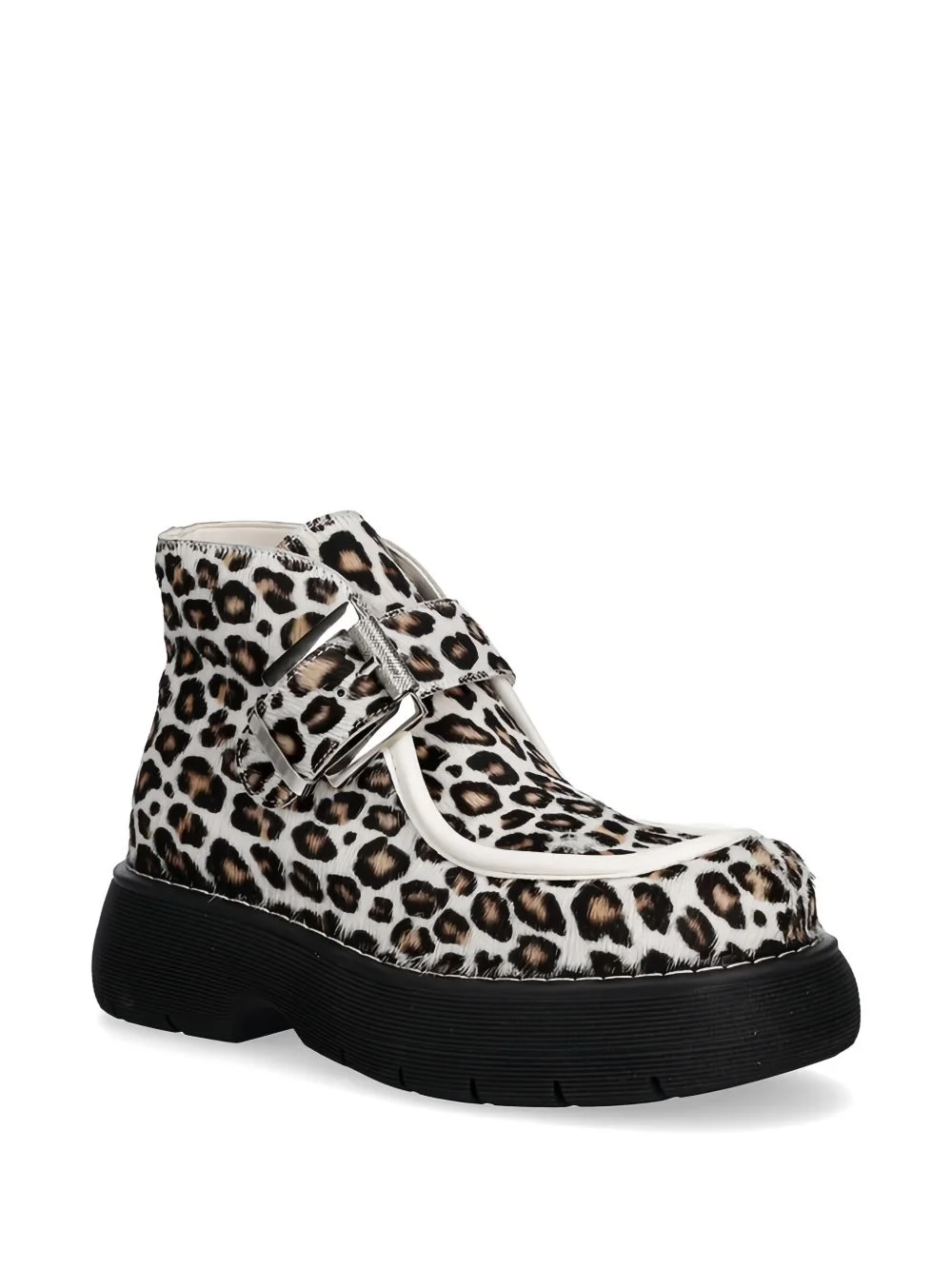 buckle leopard-print boots - 1