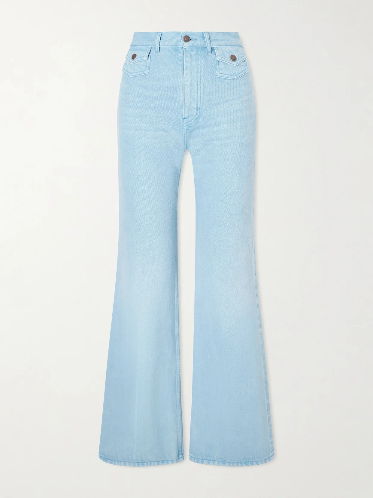 Mid-rise Embroidered Wide-leg Jeans - 1