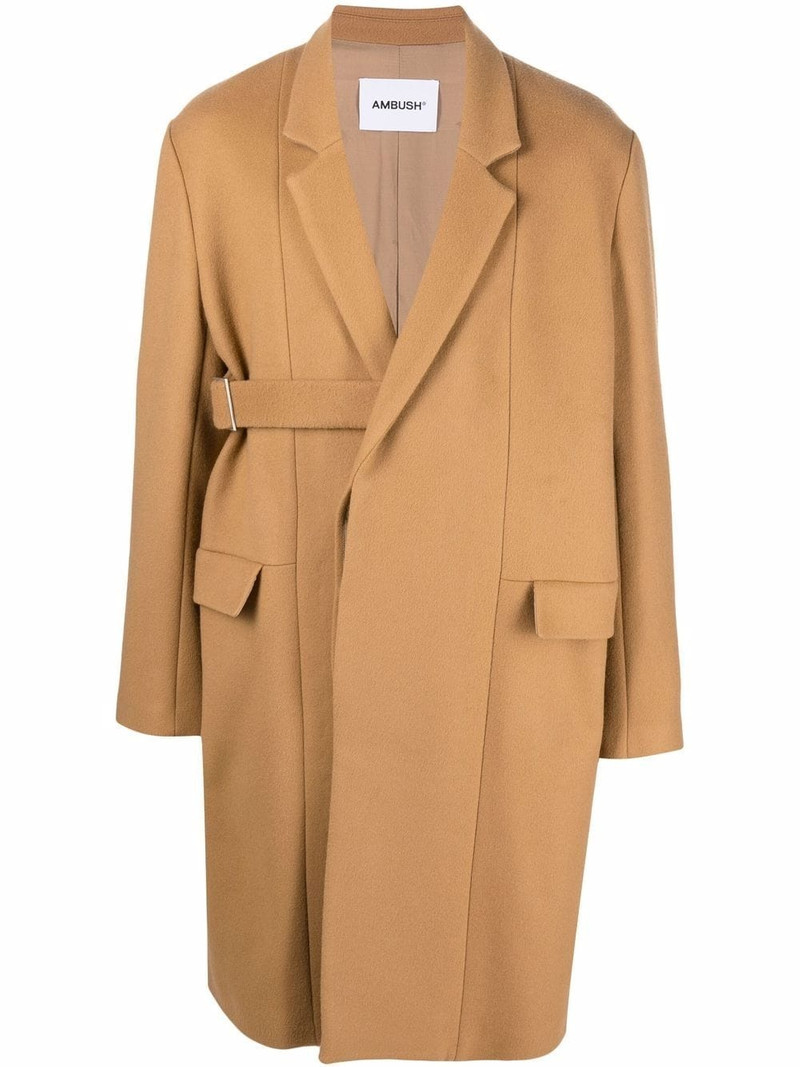 belted virgin wool-blend coat 1