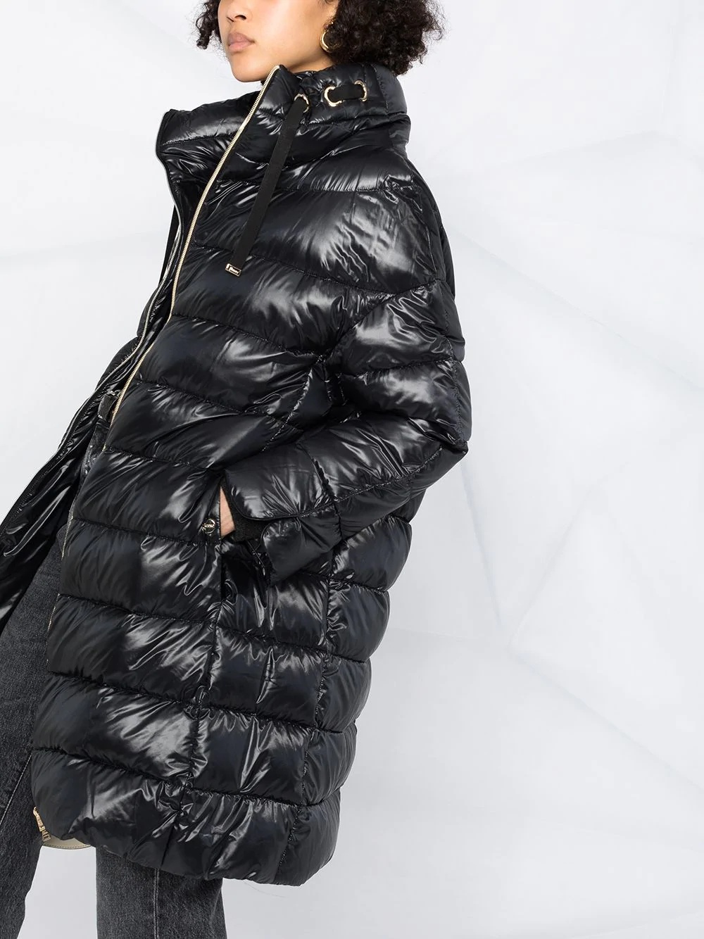 funnel neck padded coat - 5