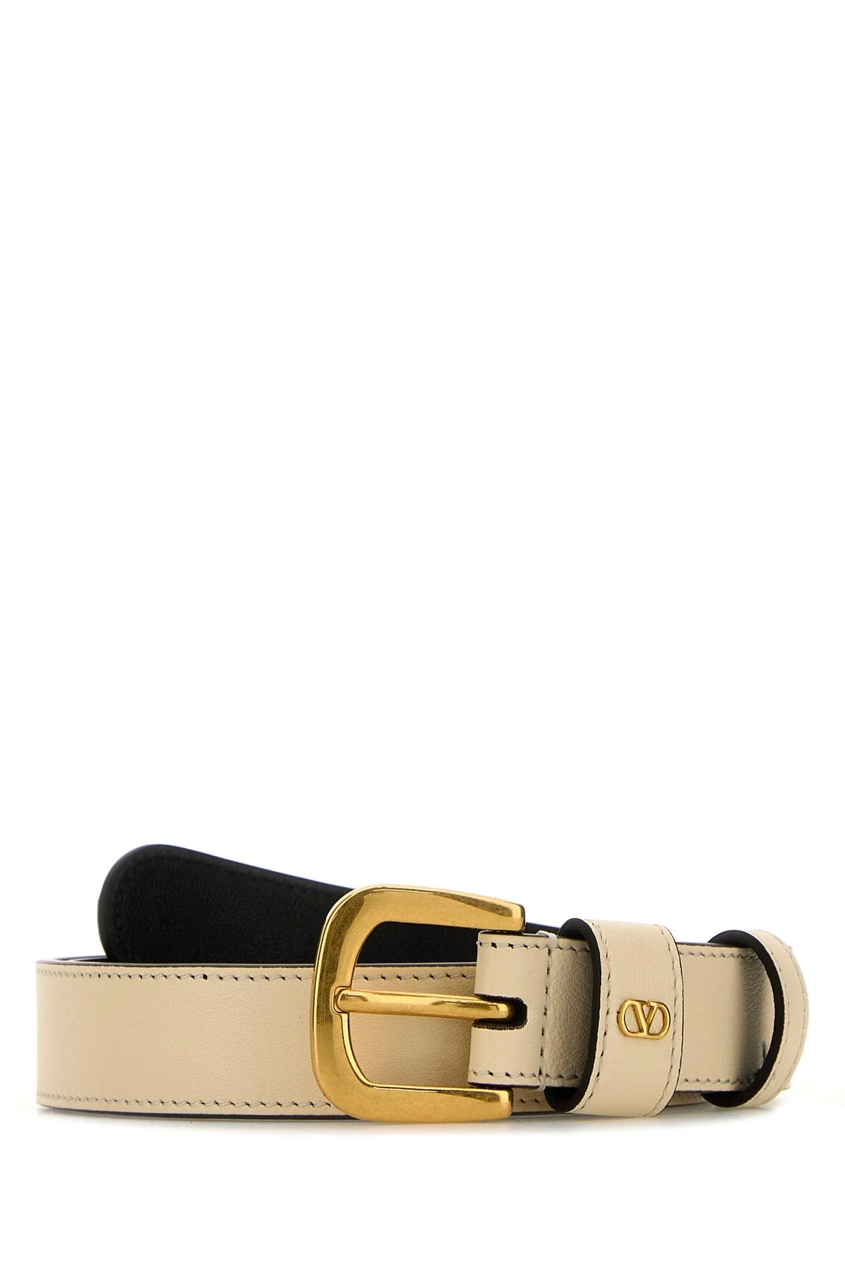 Ivory leather belt - 1