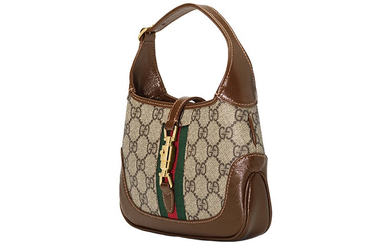 (WMNS) Gucci Jackie 1961 SeriesGG Canvas Clutch Single Shoulder Bag mini Brown Monogram 637092-HUHHG - 8